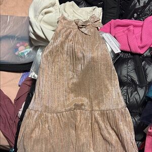 Shimmering Gold Dress with Bow